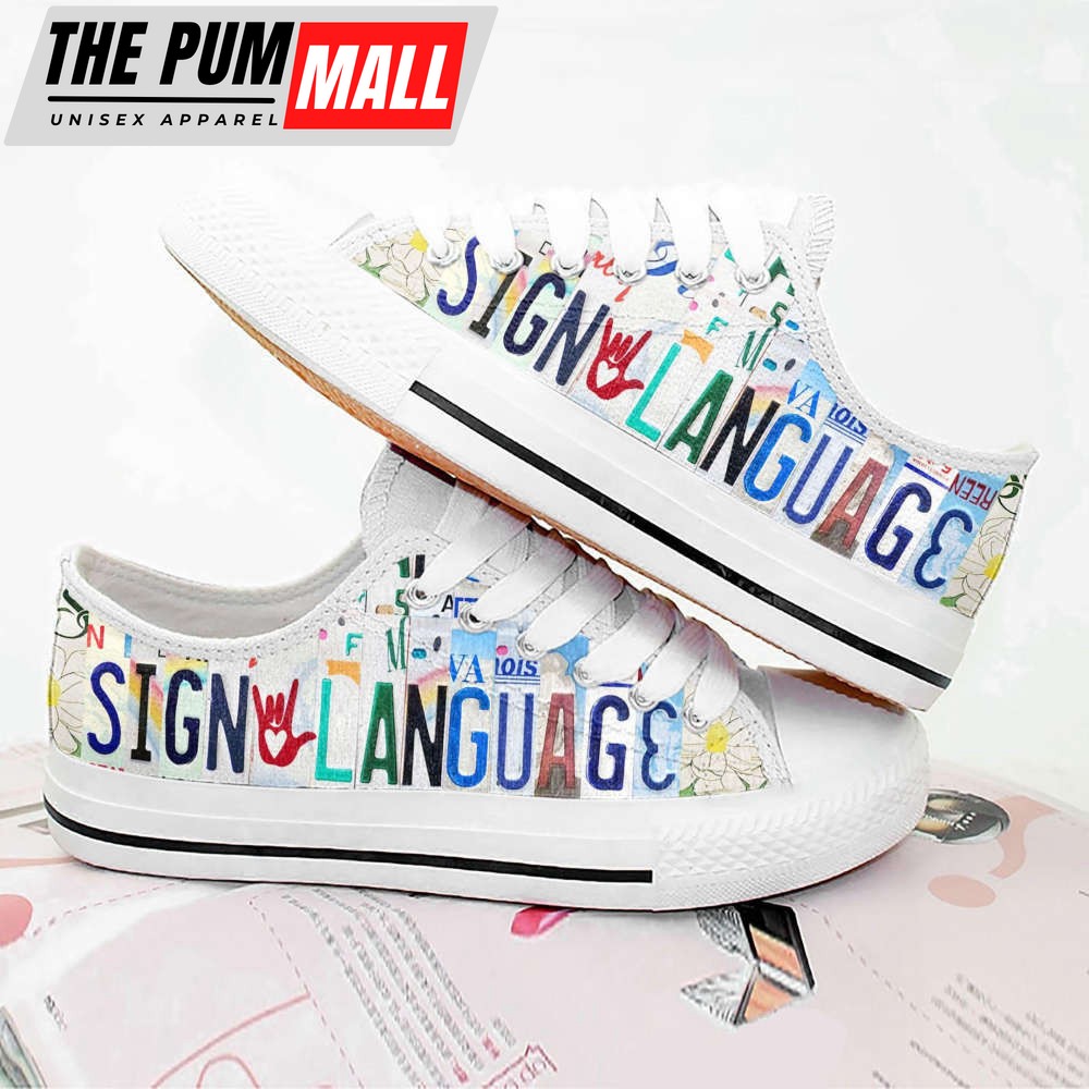 Stylish Sign Language Low Top Shoes MP: Comfortable & Trendy Footwear