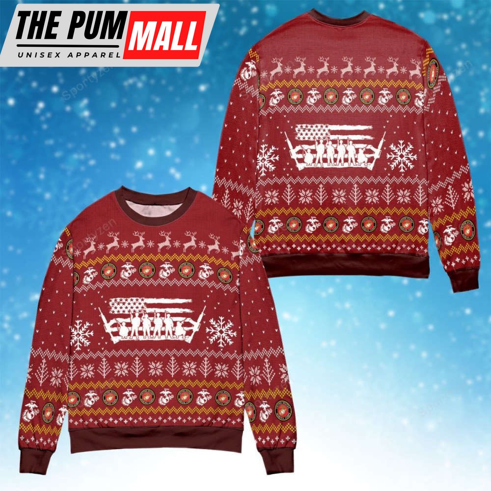 Stylish US Marine Corps Ugly Christmas Sweater – For Christmas Day