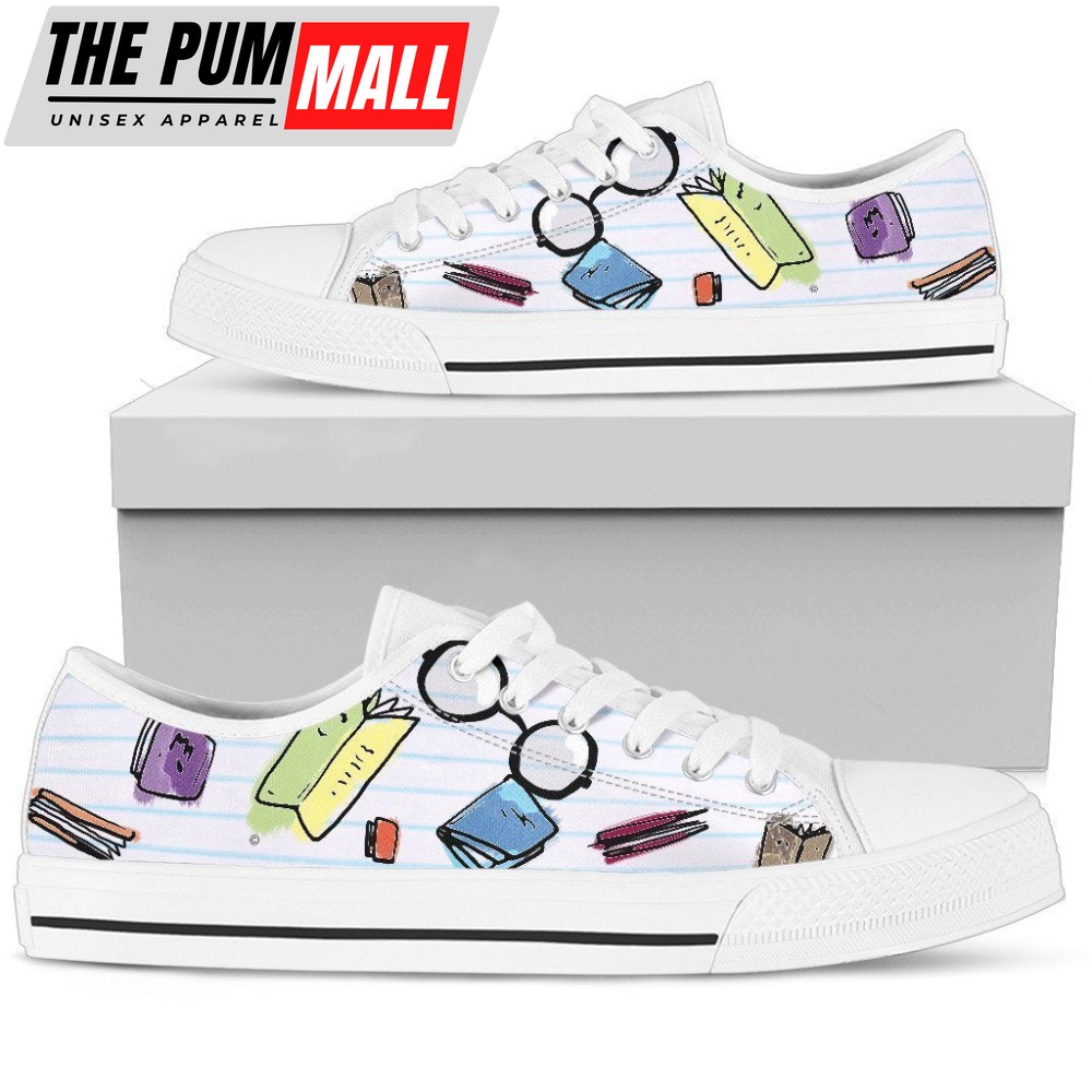 Stylish Women s Low Top Shoe: Book Glasses – Stylish & Sustainable Footwear