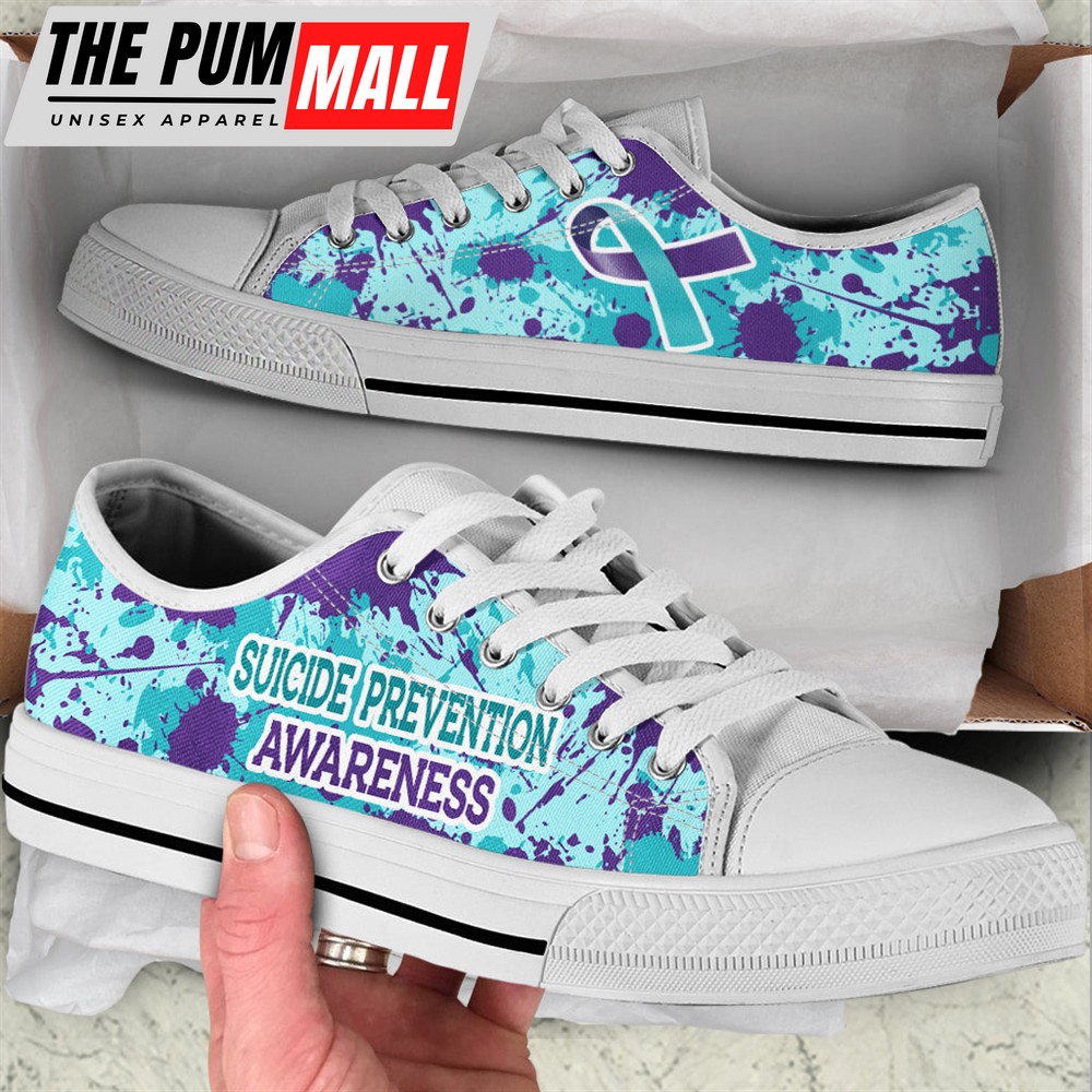 Suicide Prevention A Splash Low Top Shoes – Best Gift For Men And Women – Walking Shoes Men Women