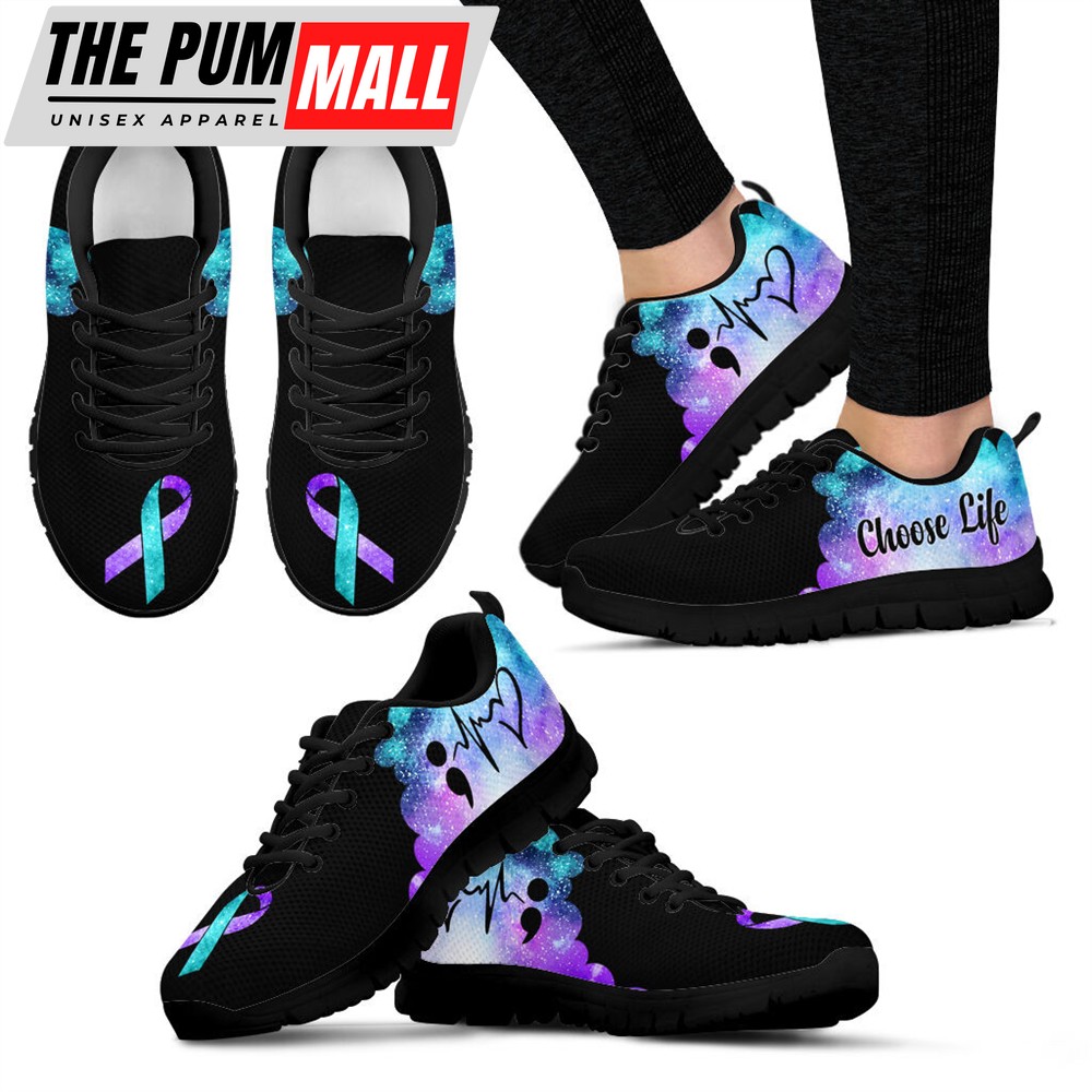 Suicide Prevention Shoes Choose Life Cloud Galaxy Sneaker Walking Shoes – Best Gift For Men And Women