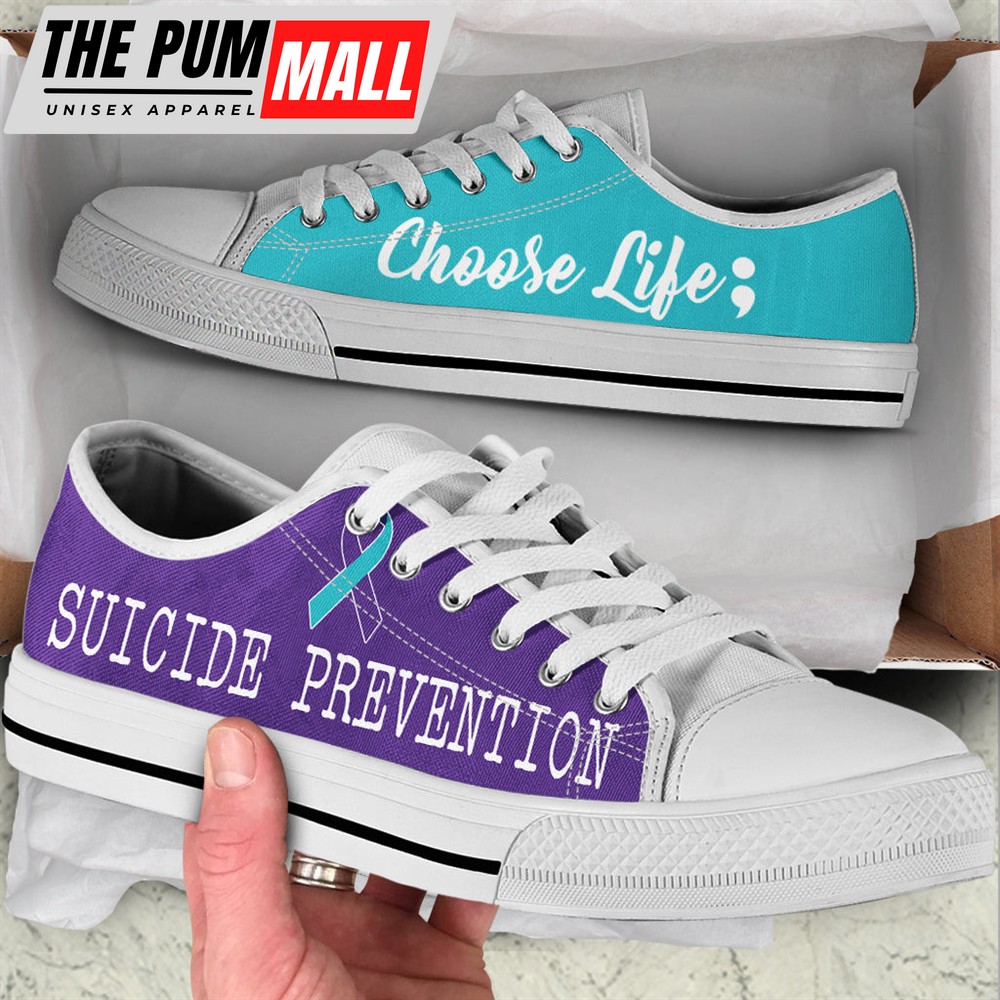 Suicide Prevention Shoes Choose Life Low Top Shoes – Best Gift For Men And Women – Sneaker For Walking