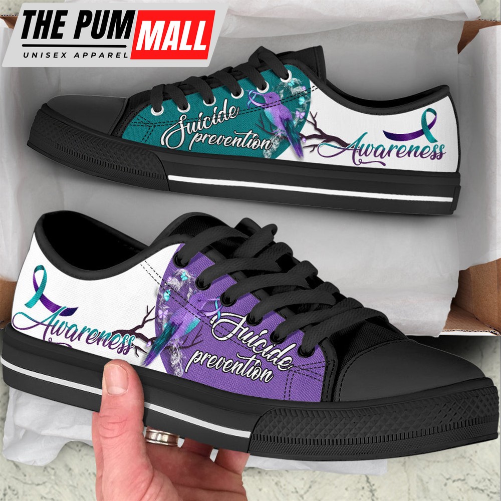 Suicide Prevention Shoes Hummingbird Low Top Shoes – Best Gift For Men And Women – Sneaker For Walking