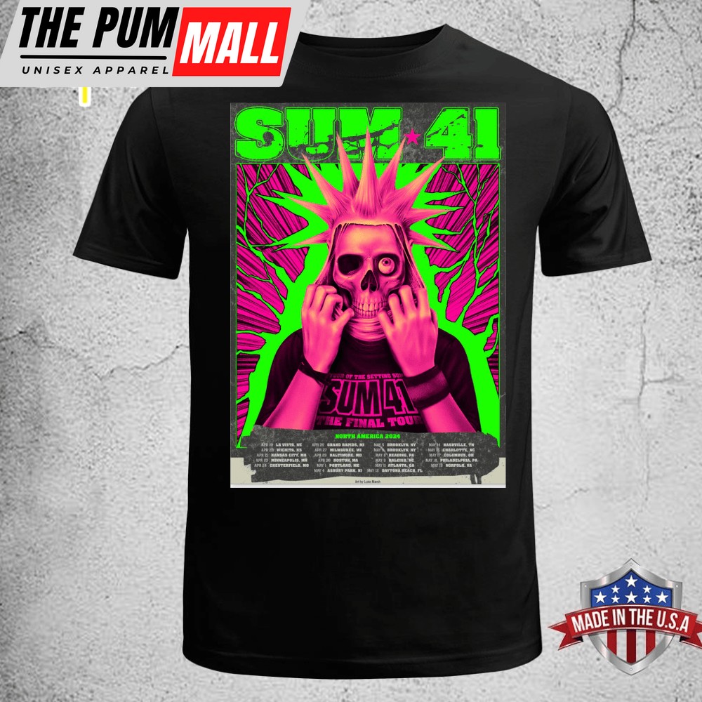 Sum 41 North America Tour 2025 T-shirt Unisex Black