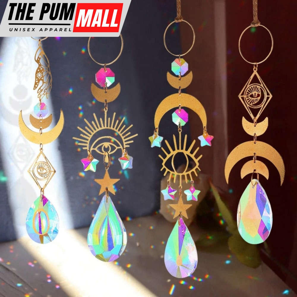Suncatchers Light Crystal Hanging Pendant Eye Wind Chime Rainbow Chaser Witch Ornaments Garden Decoration AL1024 Limited Edition