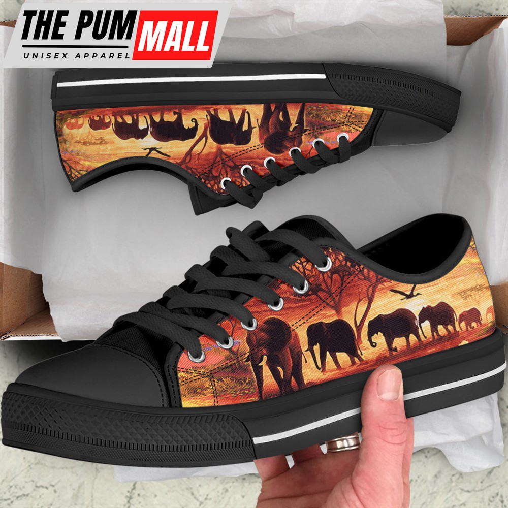 sunset-elephants-painting-low-top-shoes-casual-shoes-gift-for-adults-sneaker-lz3z1cfl Sunset Elephants Painting Low Top Shoes – Casual Shoes Gift For Adults – Sneaker For Walking