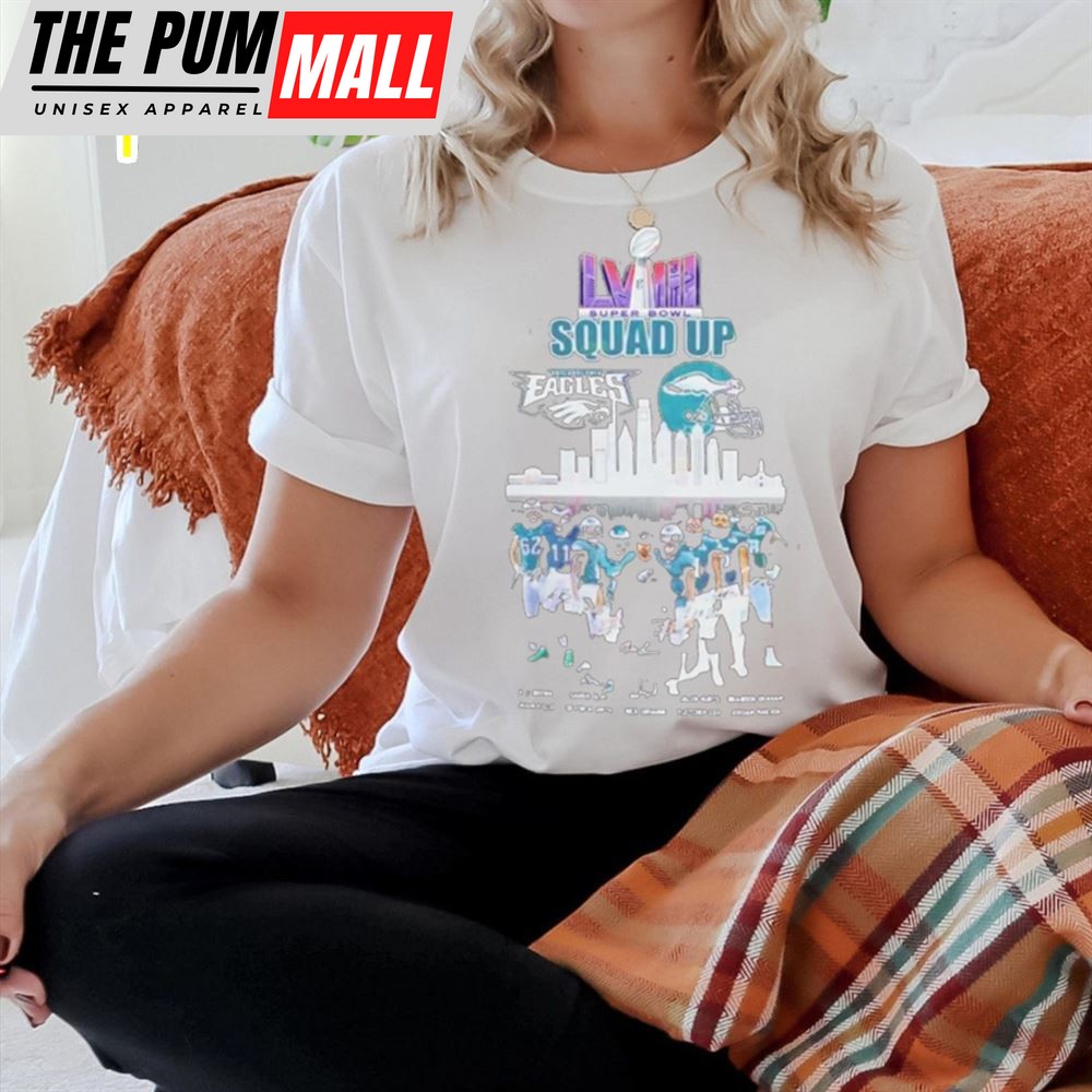 Super Bowl 2025 Squad Up Skyline Signatures Philadelphia Eagles Team Shirt