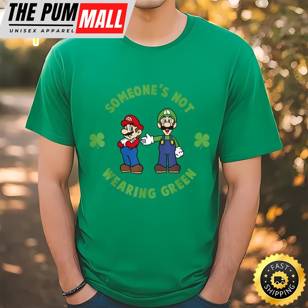Super Mario St. Pattys Not Wearing Green Graphic T-Shirt