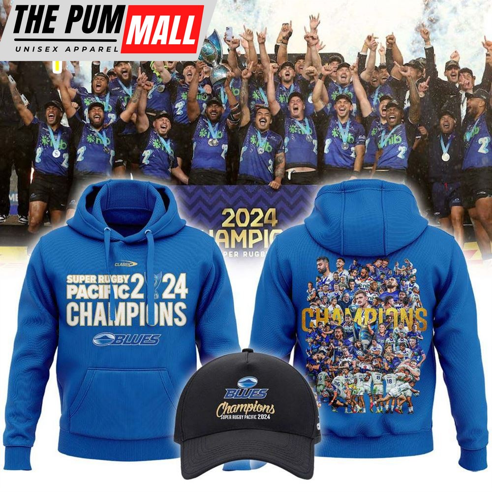 Super Rugby Pacific 2024 Champions Blues Hoodie,