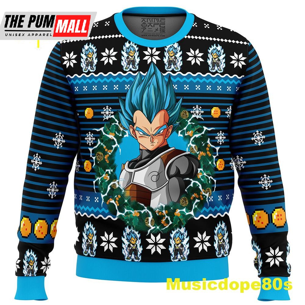 Super Saiyan Blue Vegeta Ugly Christmas Sweater