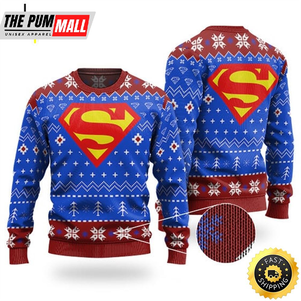 Superman Classic Colors Christmas Sweater