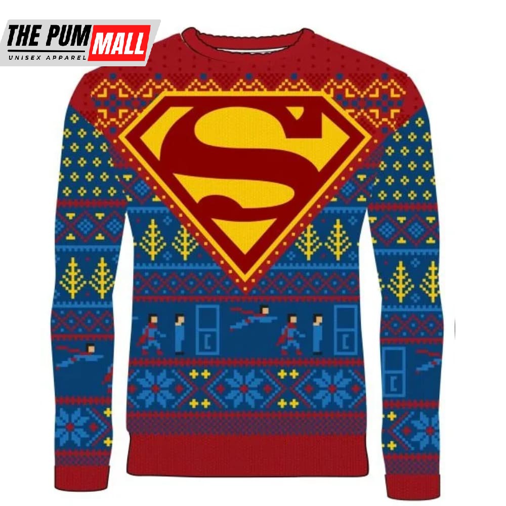 Superman Seasonal Suit Up Ugly Christmas Sweater