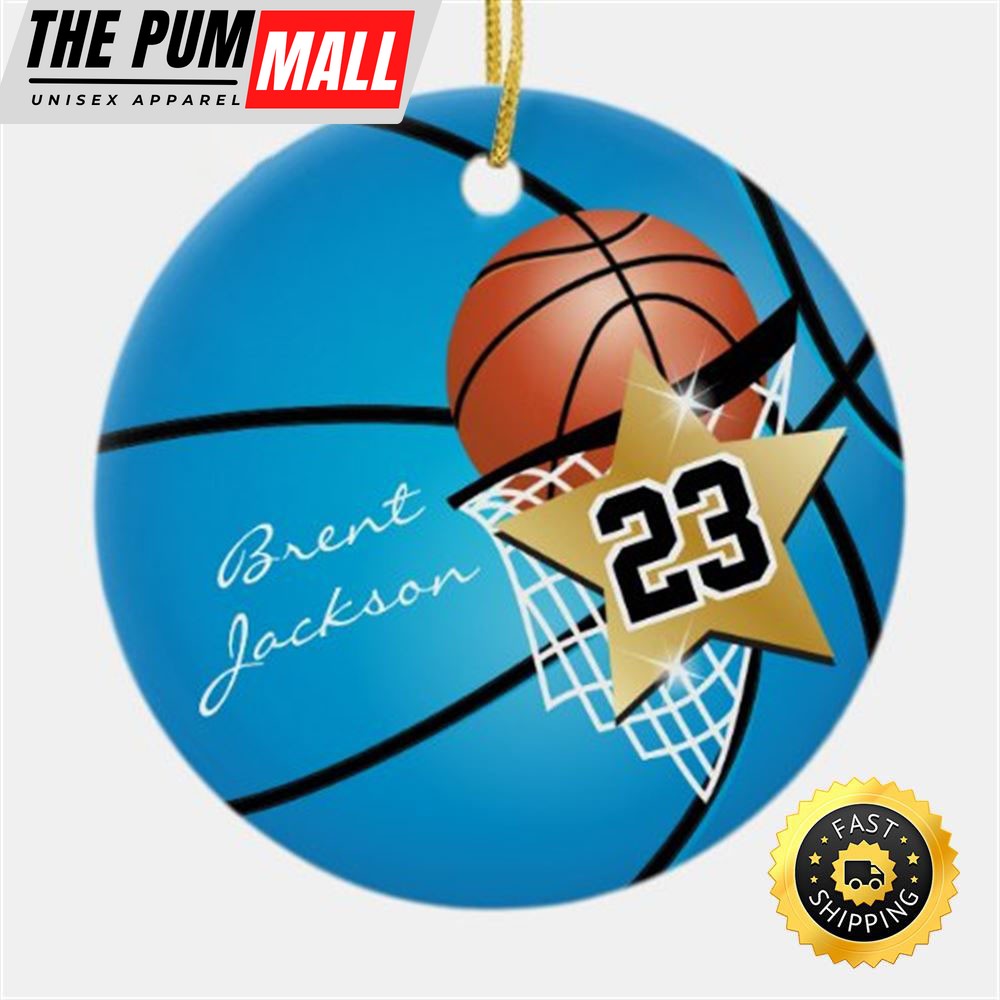 Superstar Autograph Basketball Personalize NBA Christmas Ornaments Limited Edition