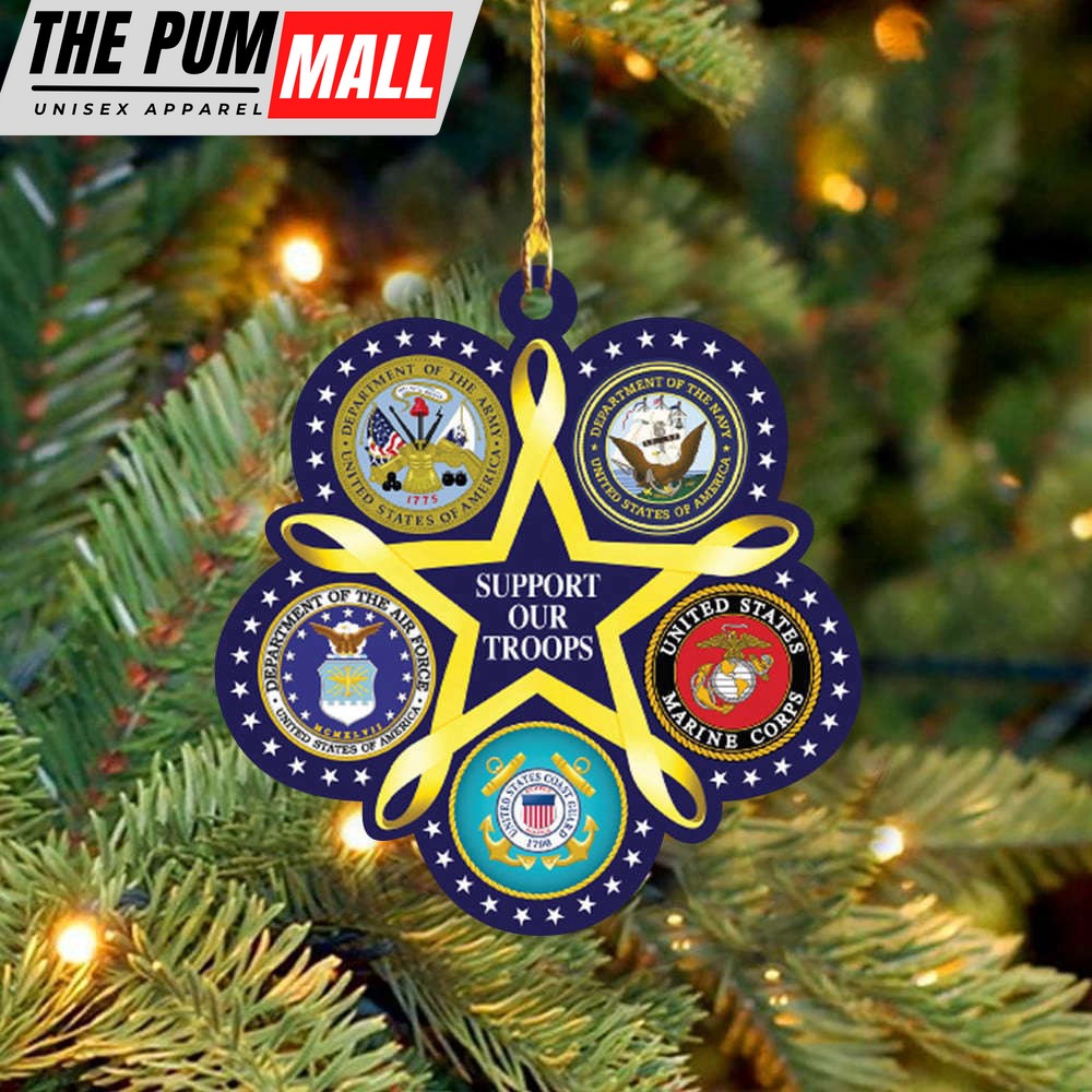 Support Out Troops Ornament Military Logos Christmas Tree Decorations Ideas 2023 Veteran Gifts Limited Edition