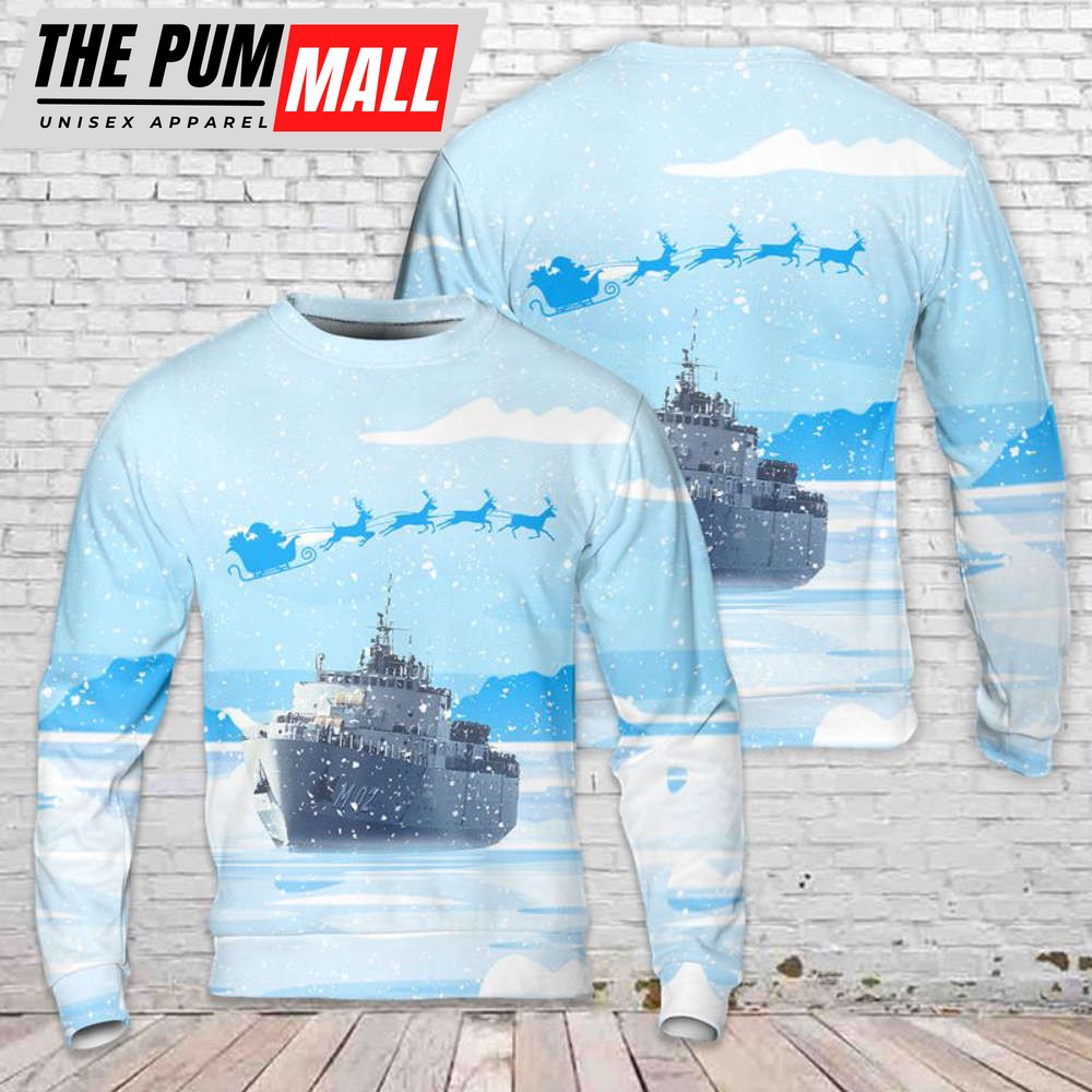Swedish Navy HSwMS Alvsborg (M02) Christmas Sweater 3D Gift For Christmas