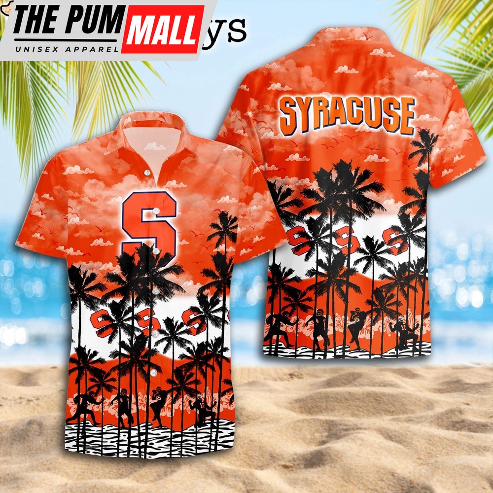 Syracuse Orange Palms Tree Hawaiian Shirt