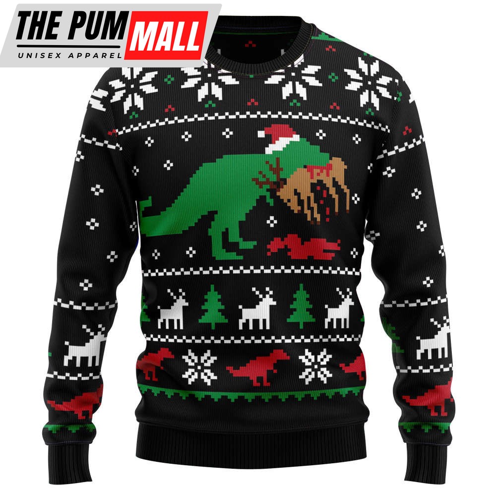 T-Rex Ugly Sweater – Funny Sweater AT1408 – Noel Malalan Signature
