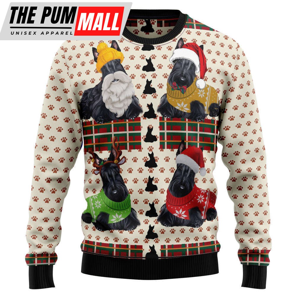 T249 Scottish Terrier Ugly Christmas Sweater by Noel Malalan