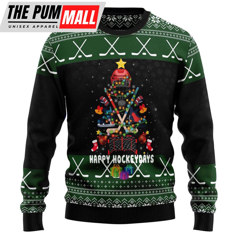 T259 Hockey Christmas Ugly Christmas Sweater – Noel Malalan Signature