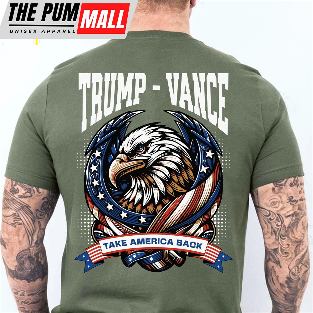 Take America Back Trump Vance 2024 Shirt Trump Supporters Backside Shirt Dark