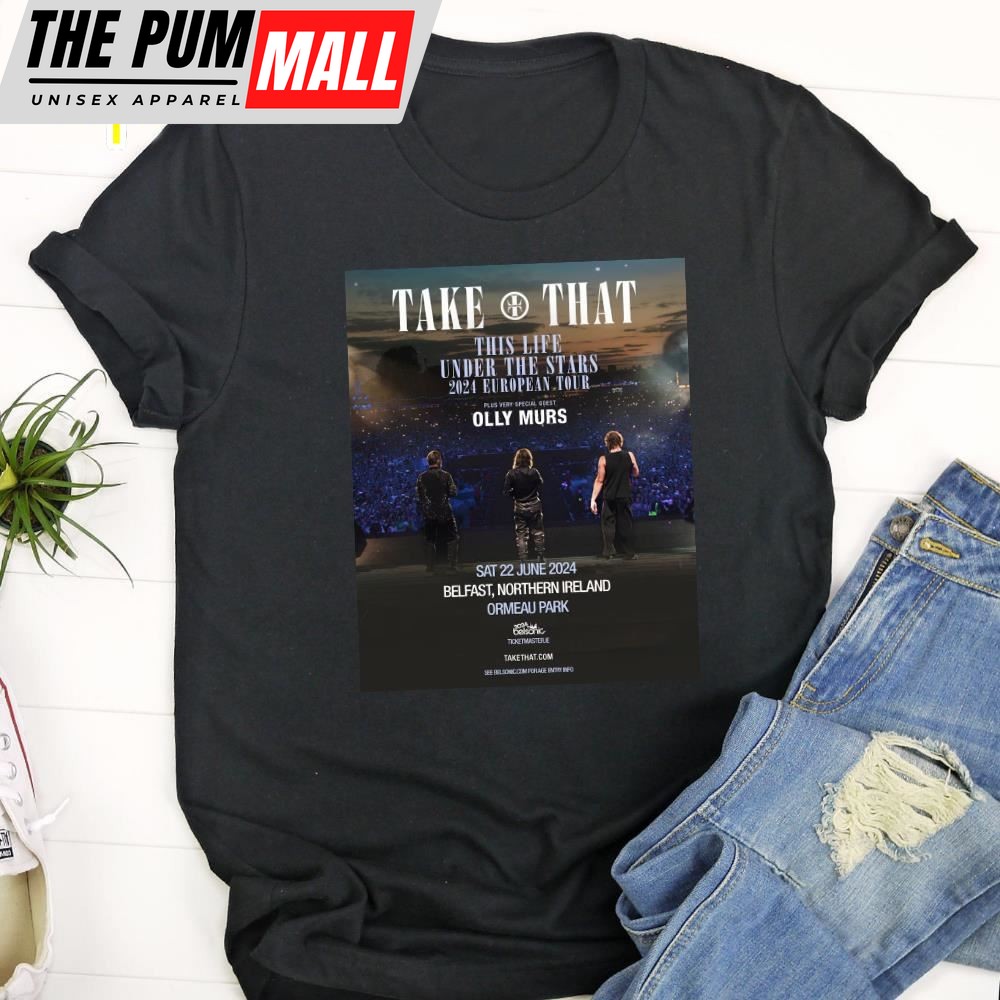 Take That Announce Trio Of Outdoor Irish Dates 2025 Black T-Shirt