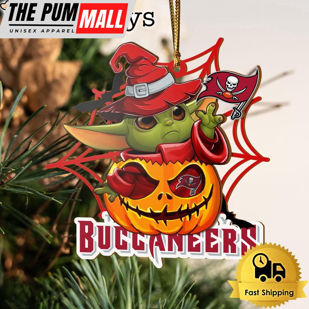 Tampa Bay Buccaneers Baby Yoda Pumpkin Halloween Ornament Limited Edition