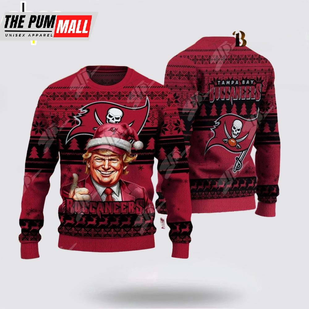 Tampa Bay Buccaneers Christmas Donald Trump Knitted Sweater