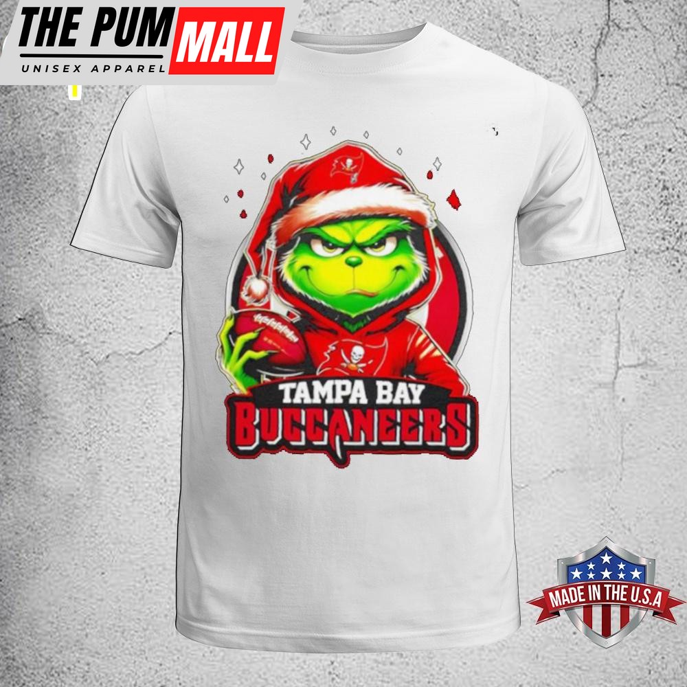 Tampa Bay Buccaneers Grinch wearing Santa hat Christmas 2024 Unisex T-Shirt