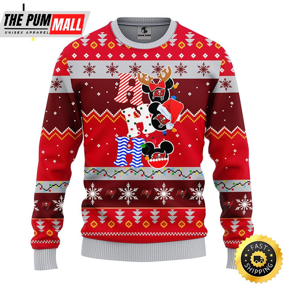 Tampa Bay Buccaneers HoHoHo Mickey Christmas Ugly Sweater