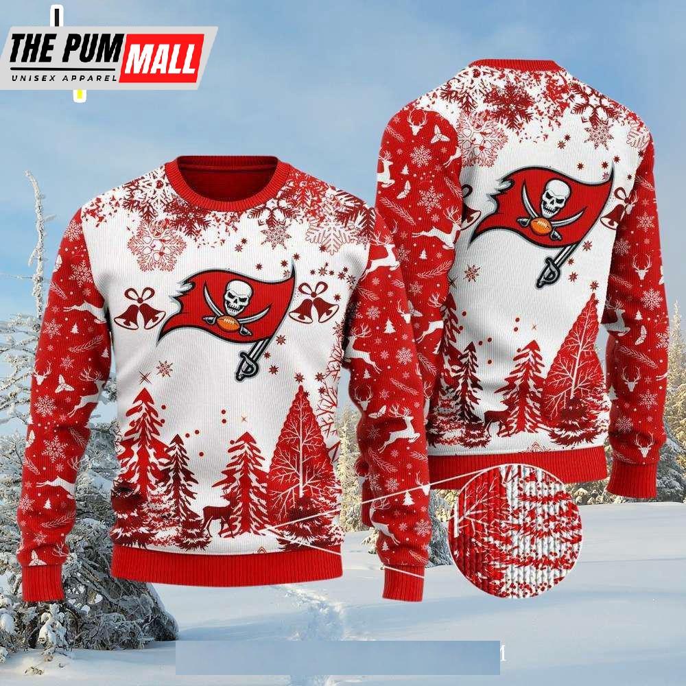 Tampa Bay Buccaneers Red And White Festive Christmas Sweater