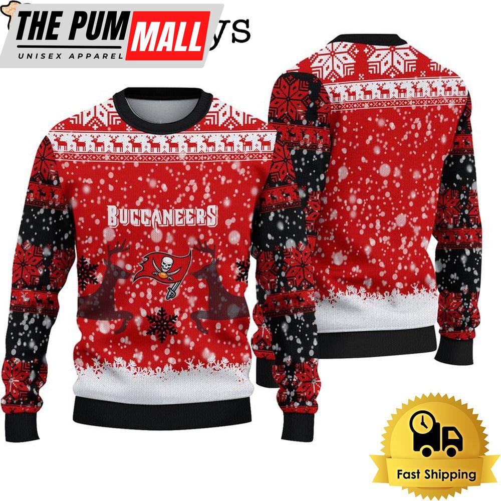 Tampa Bay Buccaneers Reindeer Football Ugly Christmas Sweater