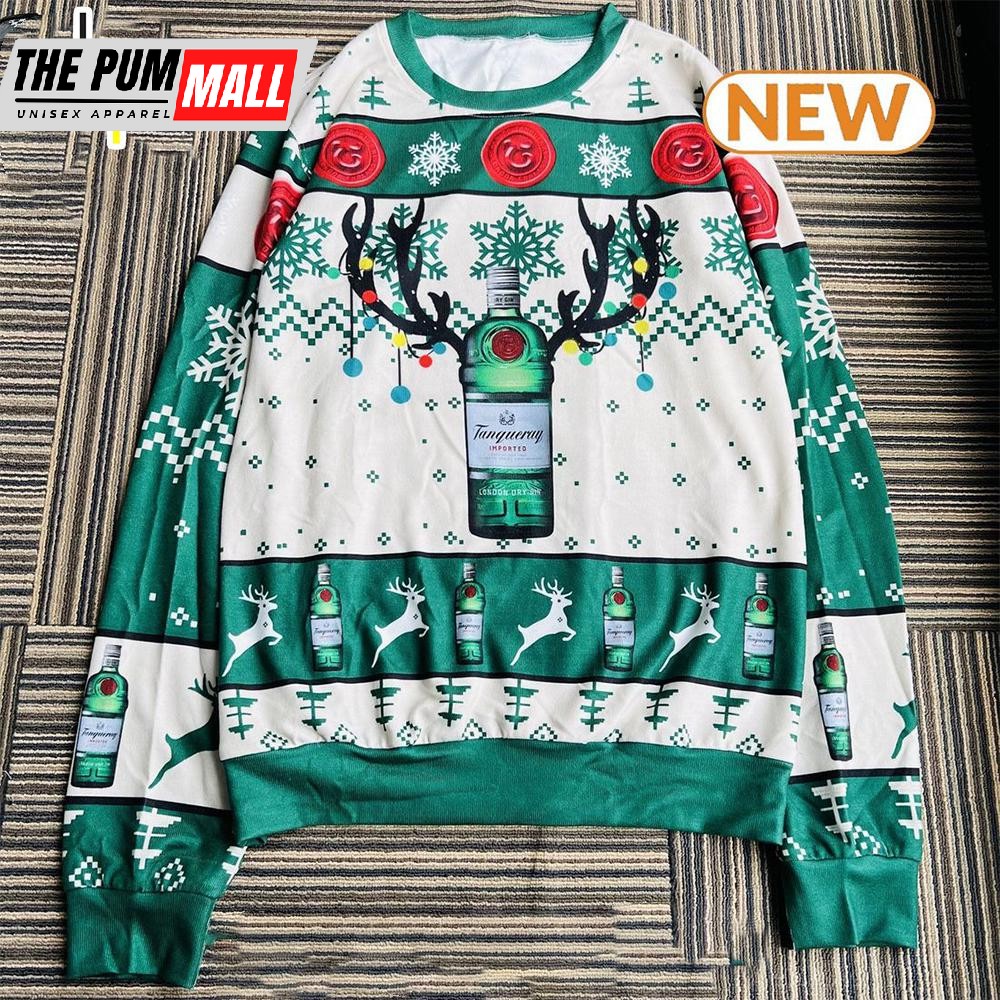 Tanqueray Reindeer Knitted Ugly Christmas Sweater Shirt, Sweatshirt