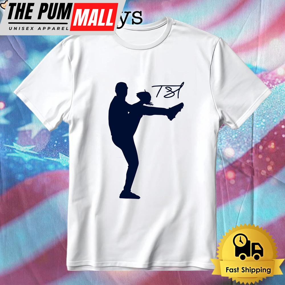 Tarik Skubal Baseball Pitcher Silhouette Pose Throwing T-Shirt