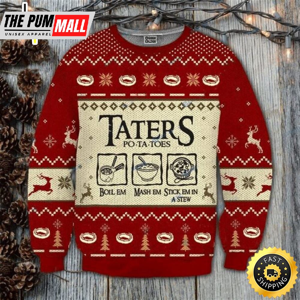 Taters Potatoes Ugly Thanksgiving Christmas Sweater