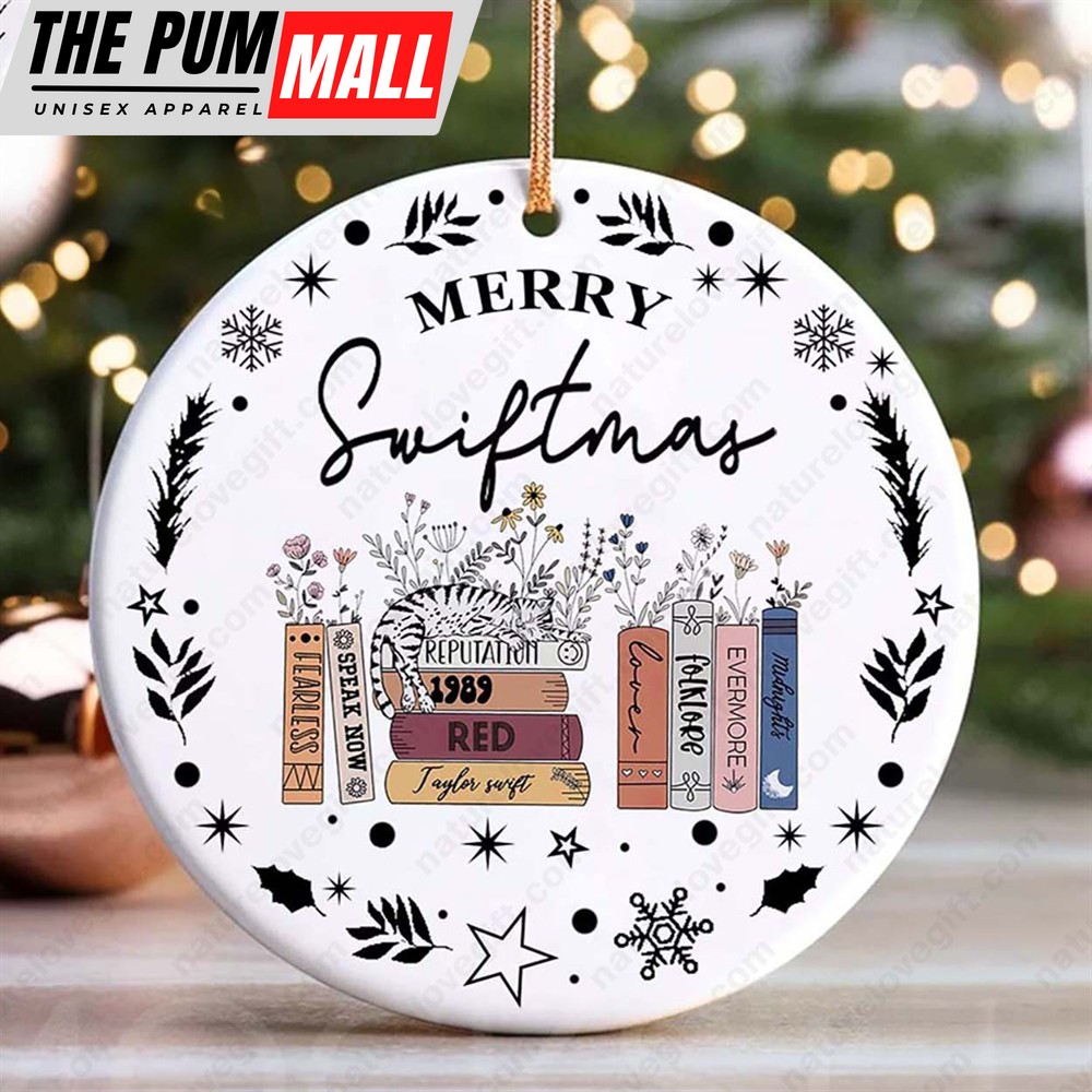 Taylor Swift Albums Flower Merry Swiftmas Ceramic Christmas Ornaments​ Limited Edition