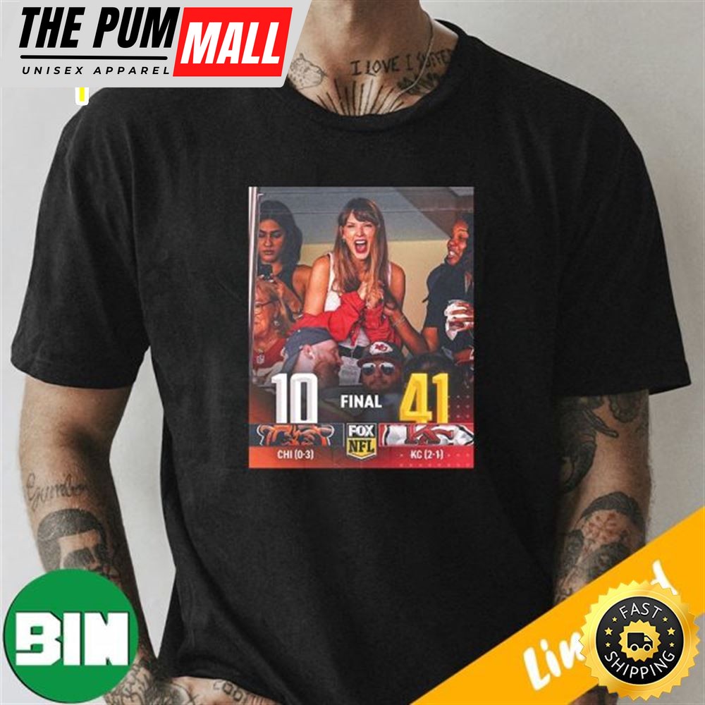 Taylor Swift Dating Rumors With Travis Kelce Kansas City Cheifs Win 41-10 T-Shirt