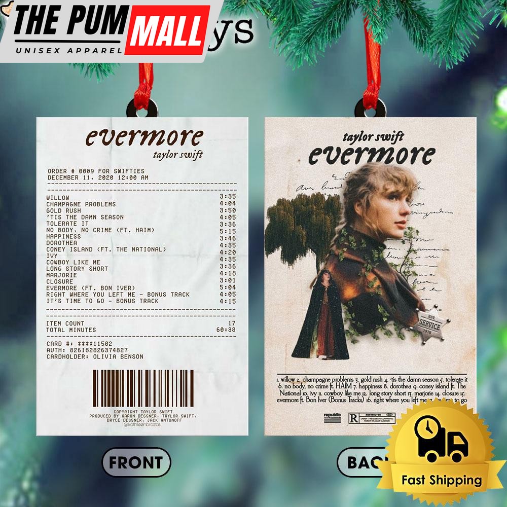 Taylor Swift Evermore Ticket Ornament Limited Edition