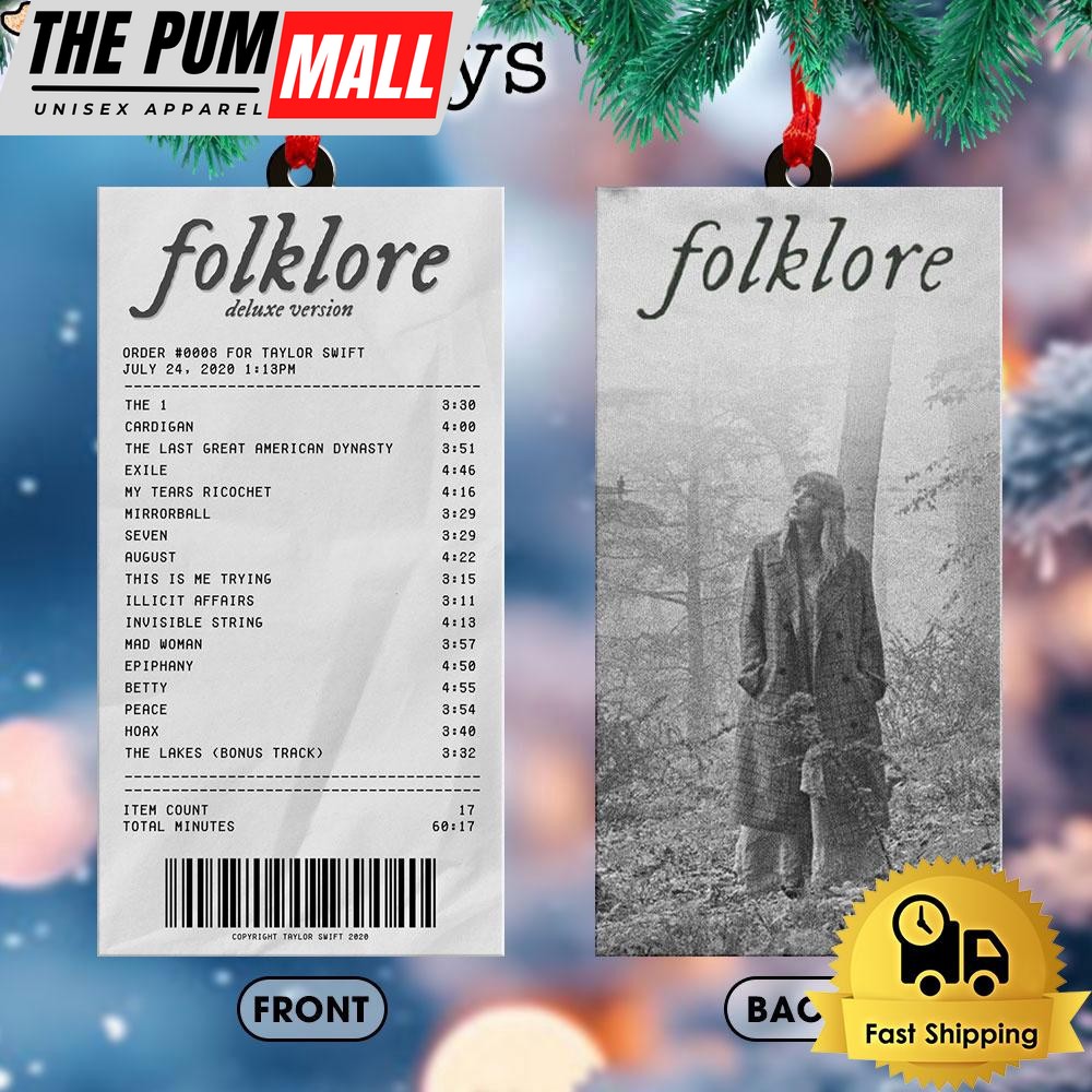 Taylor Swift Folklore Ticket Ornament Limited Edition