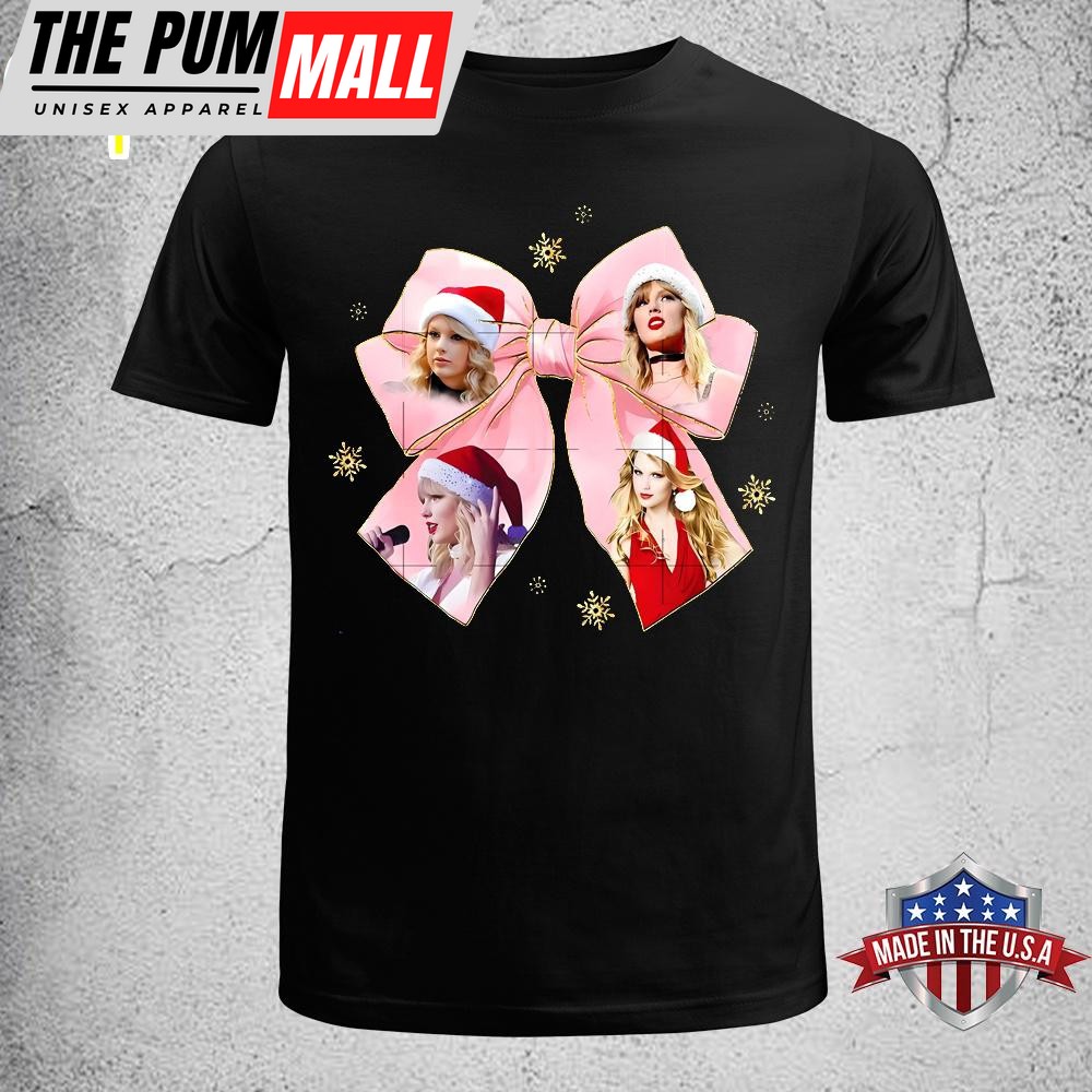 Taylor Swift Glitter Bow Christmas Unisex T-Shirt