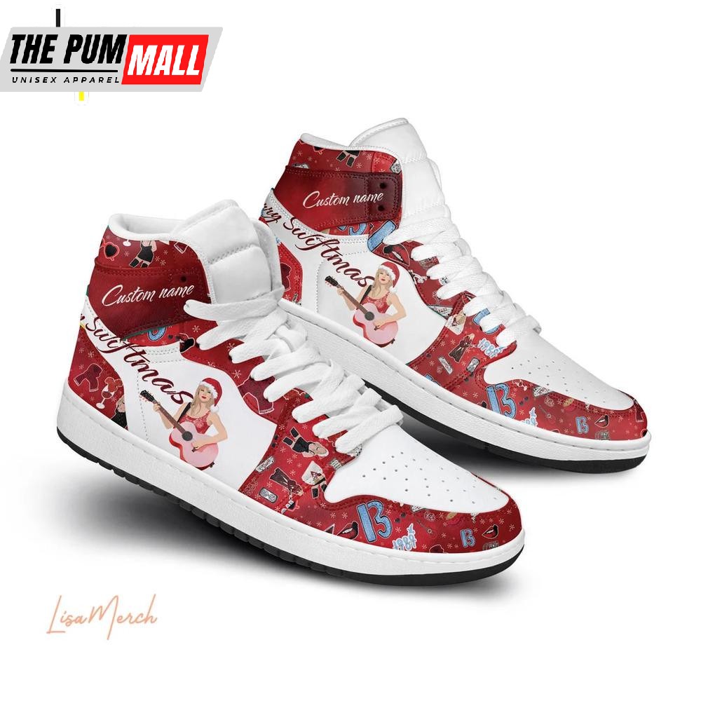 Taylor Swift Merry Swifmas AJ1 Shoes Air Jd 1 Sneakers