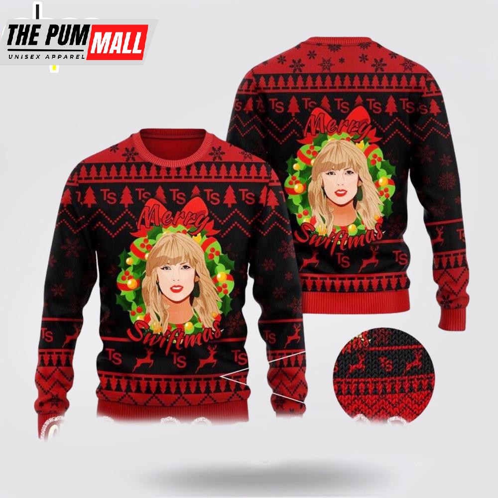 Taylor Swift Merry Swiftmas Xmas Wreath 2025 Ugly Christmas Sweater