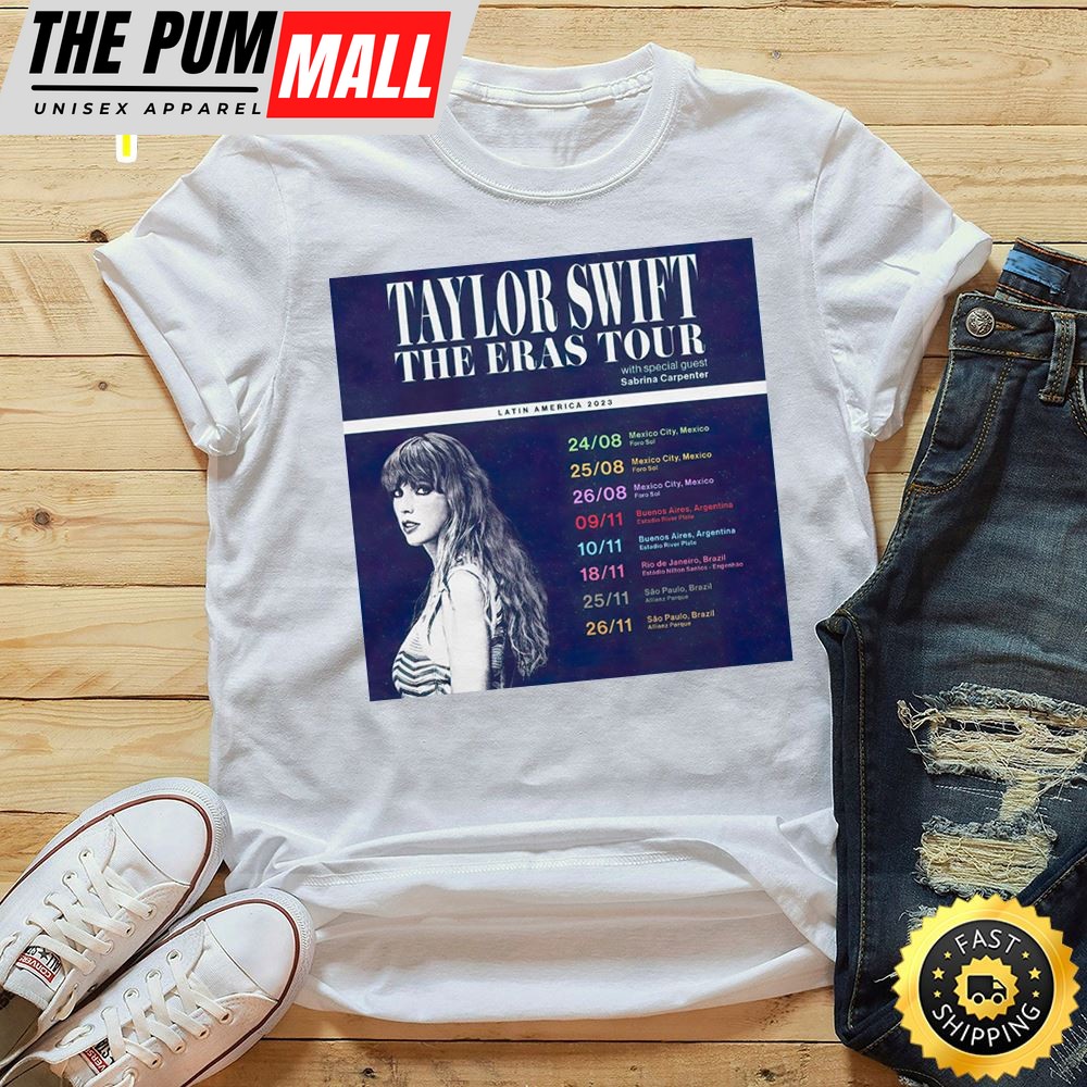 Taylor Swift Mexico, Argentina And Brazil 2025 Unisex Tshirt