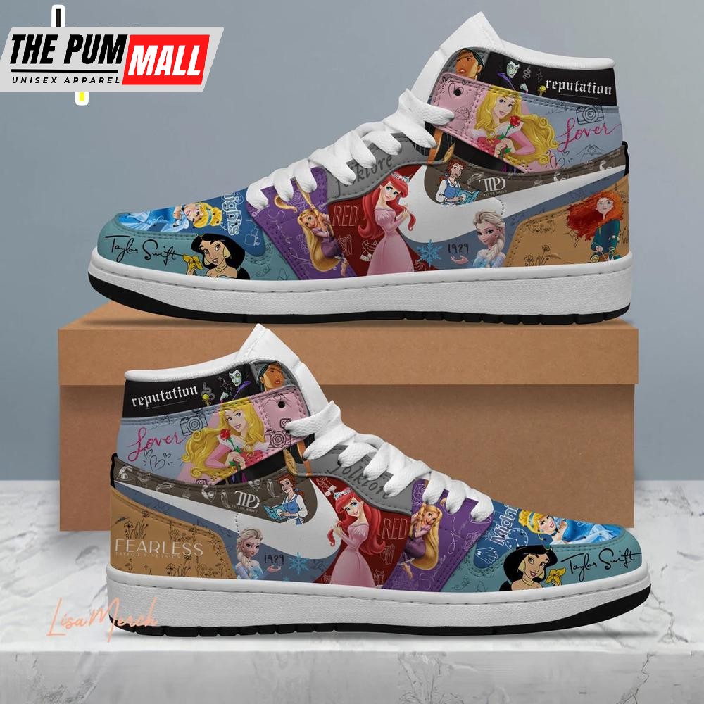 Taylor Swift On Disney Princess AJ1 Shoes Air Jd 1 Sneakers