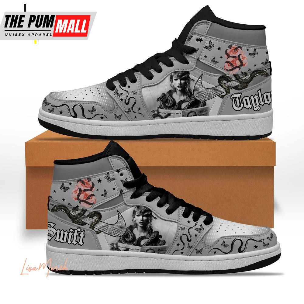Taylor Swift Reputation Era Snake AJ1 Shoes Air Jd 1 Sneakers