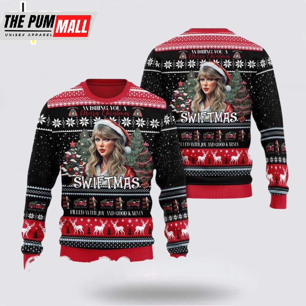 Taylor Swift Santa Merry Christmas Swiftmas Ugly Christmas Sweater