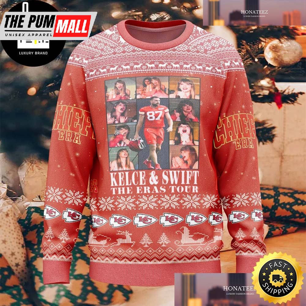 Taylor Swift With Kelce the Kansas City Chiefs The Eras Tour 2025 Ugly Christmas Sweater