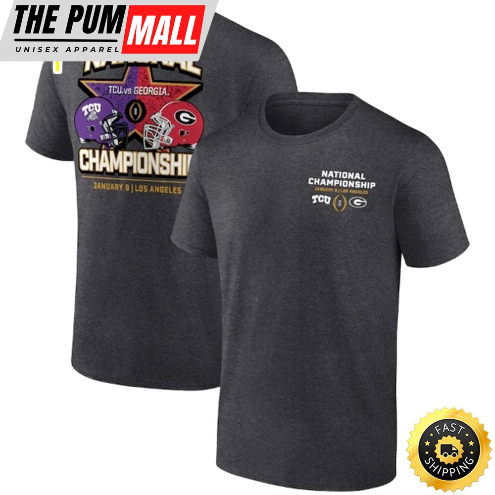 TCU Horned Frogs vs. Georgia Bulldogs Branded College Football Playoff 2023 National Championship Matchup Charcoal T-shirt