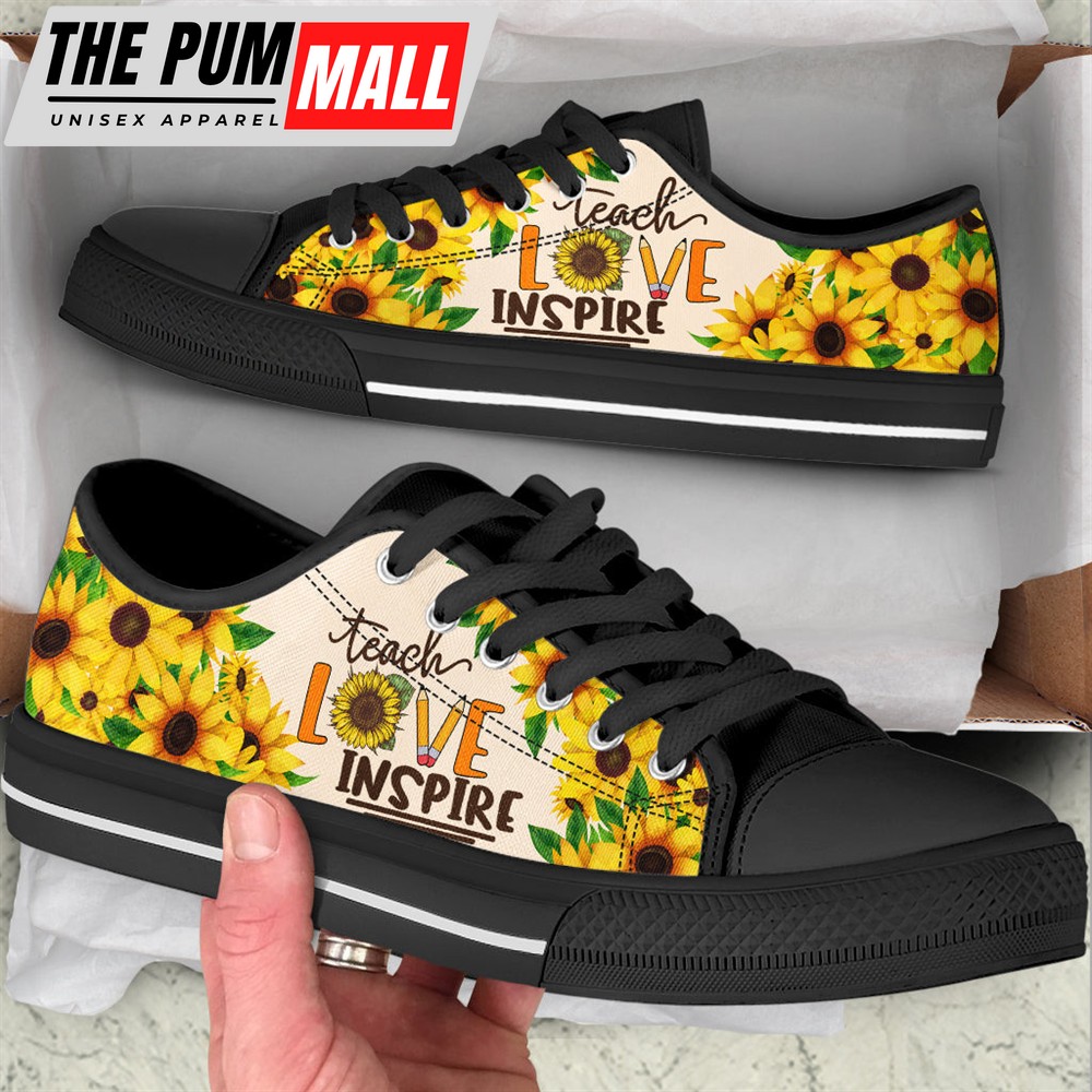 teach-love-inspire-sunflower-low-top-shoes-best-gift-for-teacher-school-shoes-mgzfd723 Teach Love Inspire Sunflower Low Top Shoes – Best Gift For Teacher, School Shoes – Best Shoes For Him Or Her