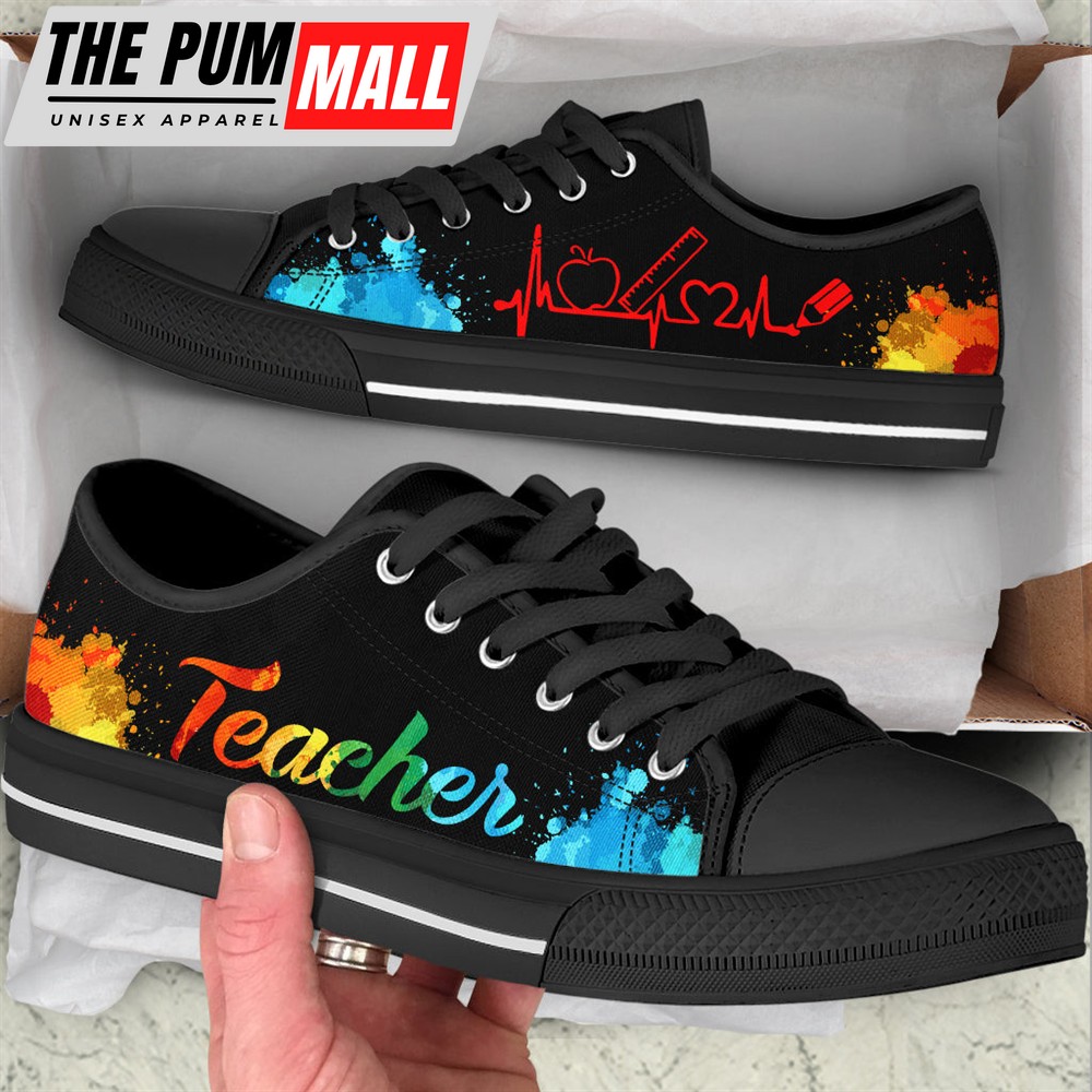 teacher-art-heartbeat-low-top-shoes-best-gift-for-teacher-school-shoes-best-deo439ef Teacher Art Heartbeat Low Top Shoes – Best Gift For Teacher, School Shoes – Best Shoes For Him Or Her