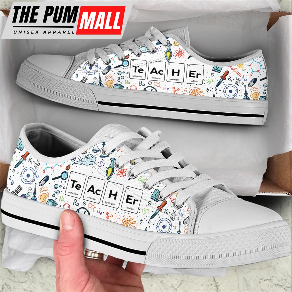 Teacher Chemistry Icons Low Top Shoes – Best Gift For Teacher, School Shoes – Best Shoes For Him Or Her